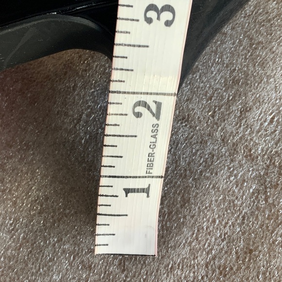 Anne Klein Red and Black Leather Chain Detail Heels - Picture 6 of 6